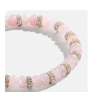 NEW!! BaubleBar Elegant Pink Semi Precious and Pave Stretch Bracelet